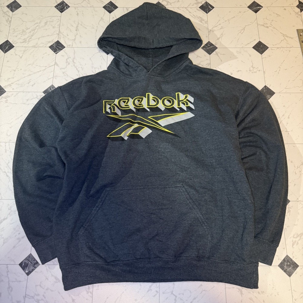 Reebok Classic Vector‎ Logo Hoodie Pullover Charcoal Gray Men's Large